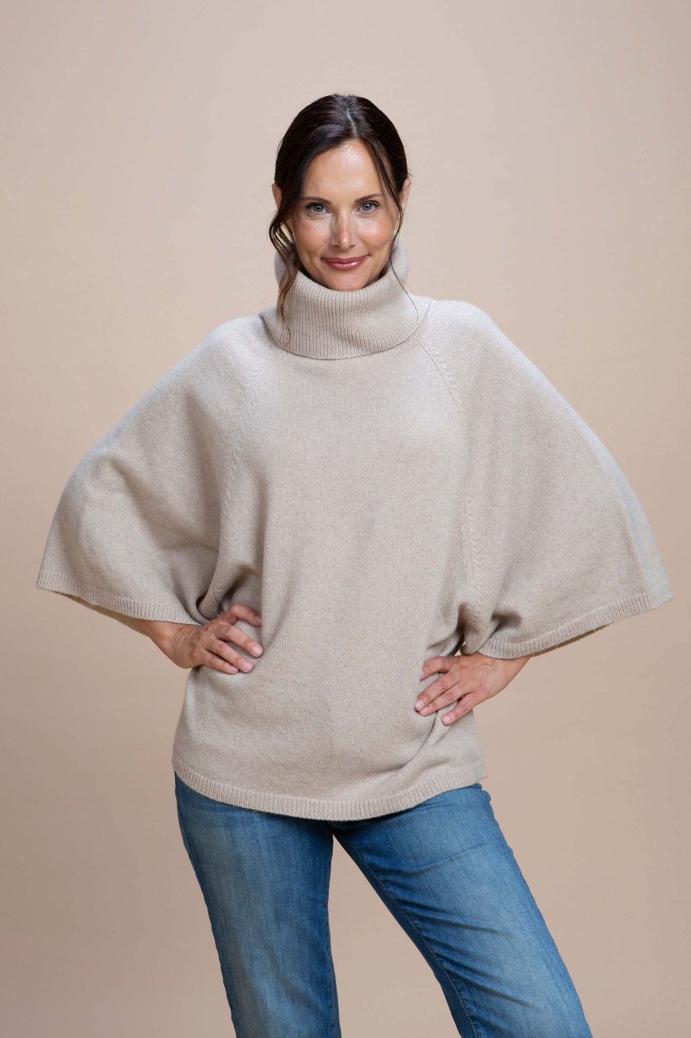 Assisi - Kimono collo ad anello cashmere rigenerato