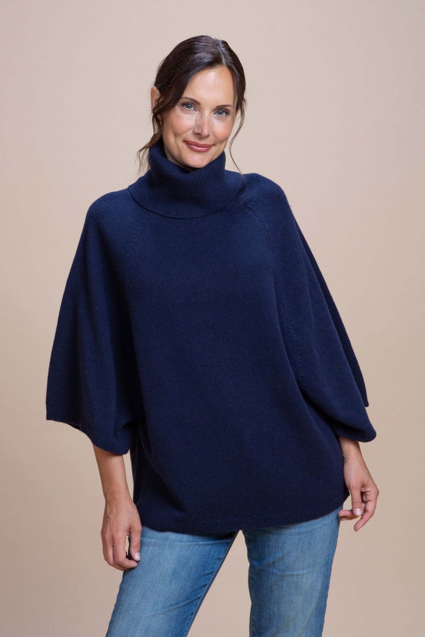 Assisi - Kimono collo ad anello cashmere rigenerato