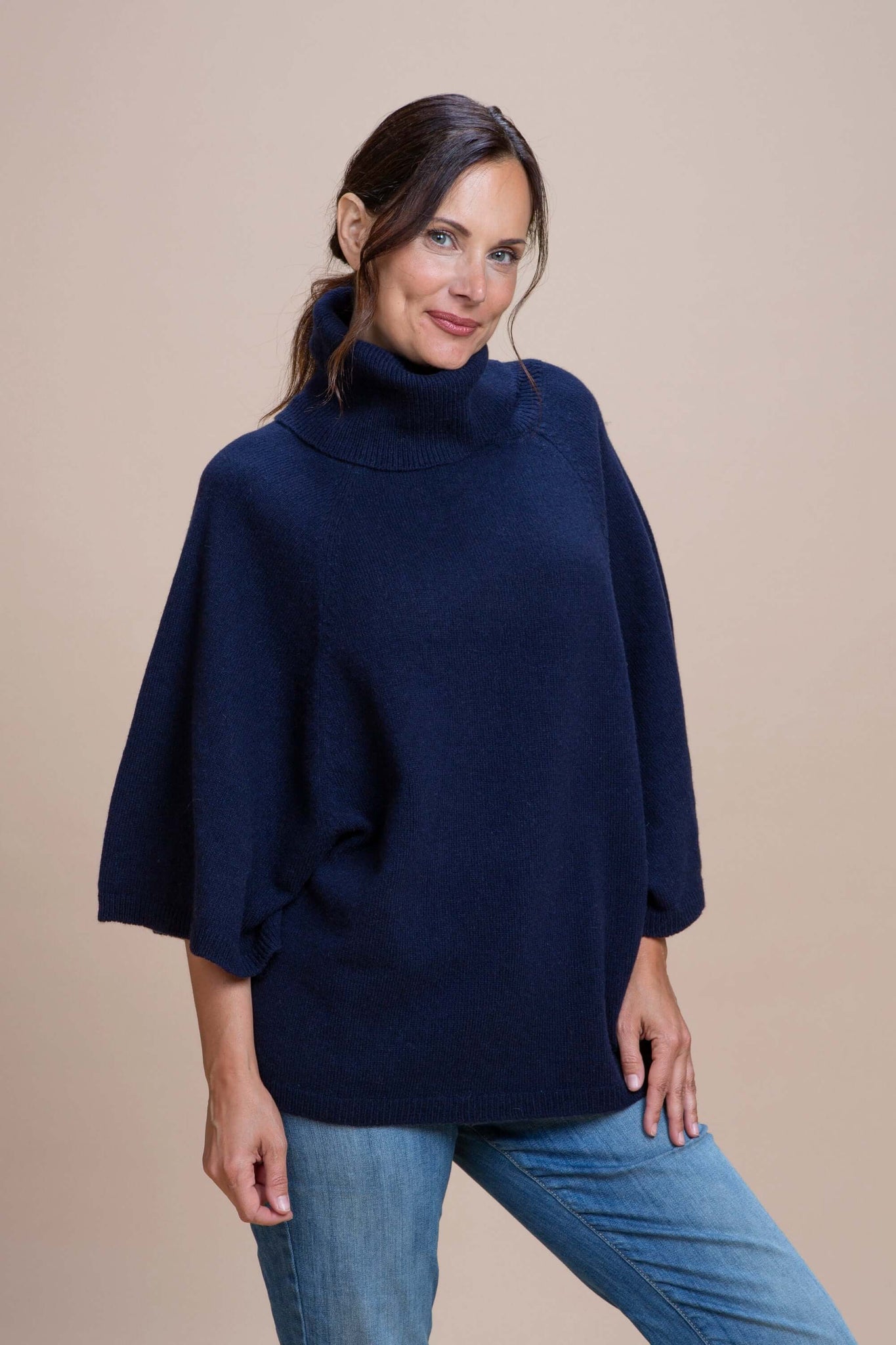 Assisi - Kimono collo ad anello cashmere rigenerato