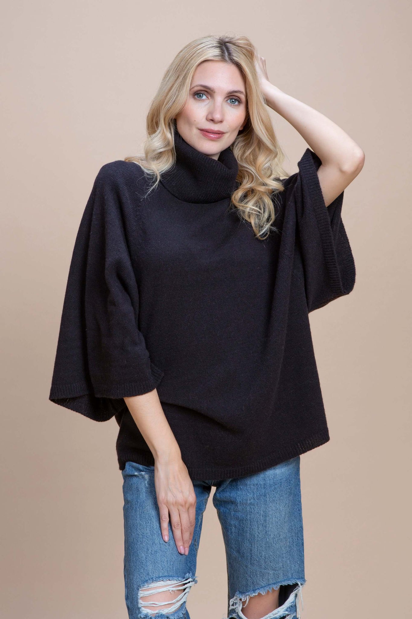Assisi - Kimono collo ad anello cashmere rigenerato