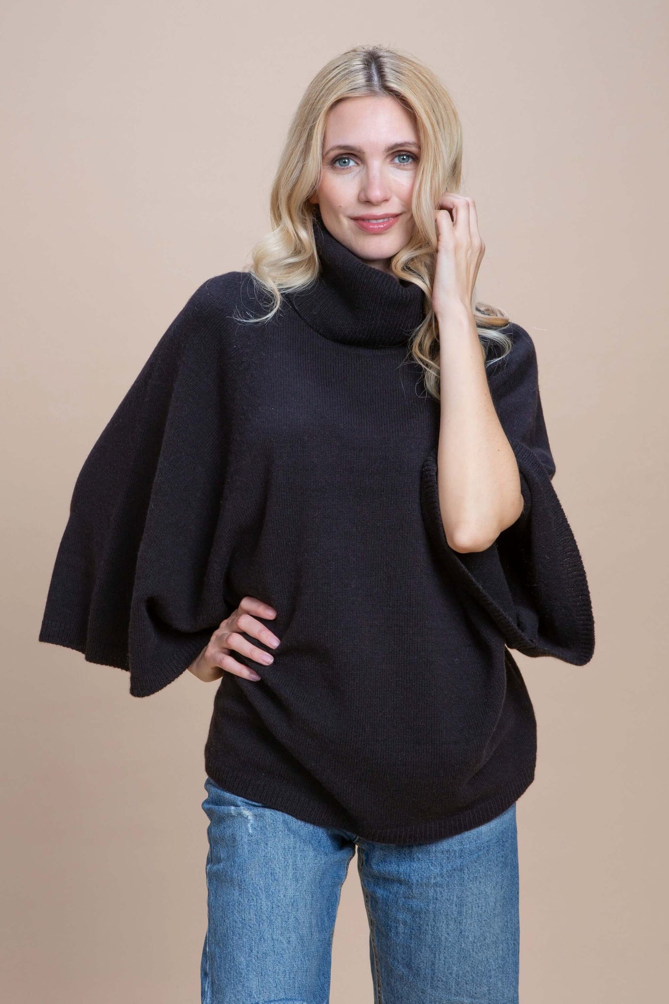 Assisi - Kimono collo ad anello cashmere rigenerato