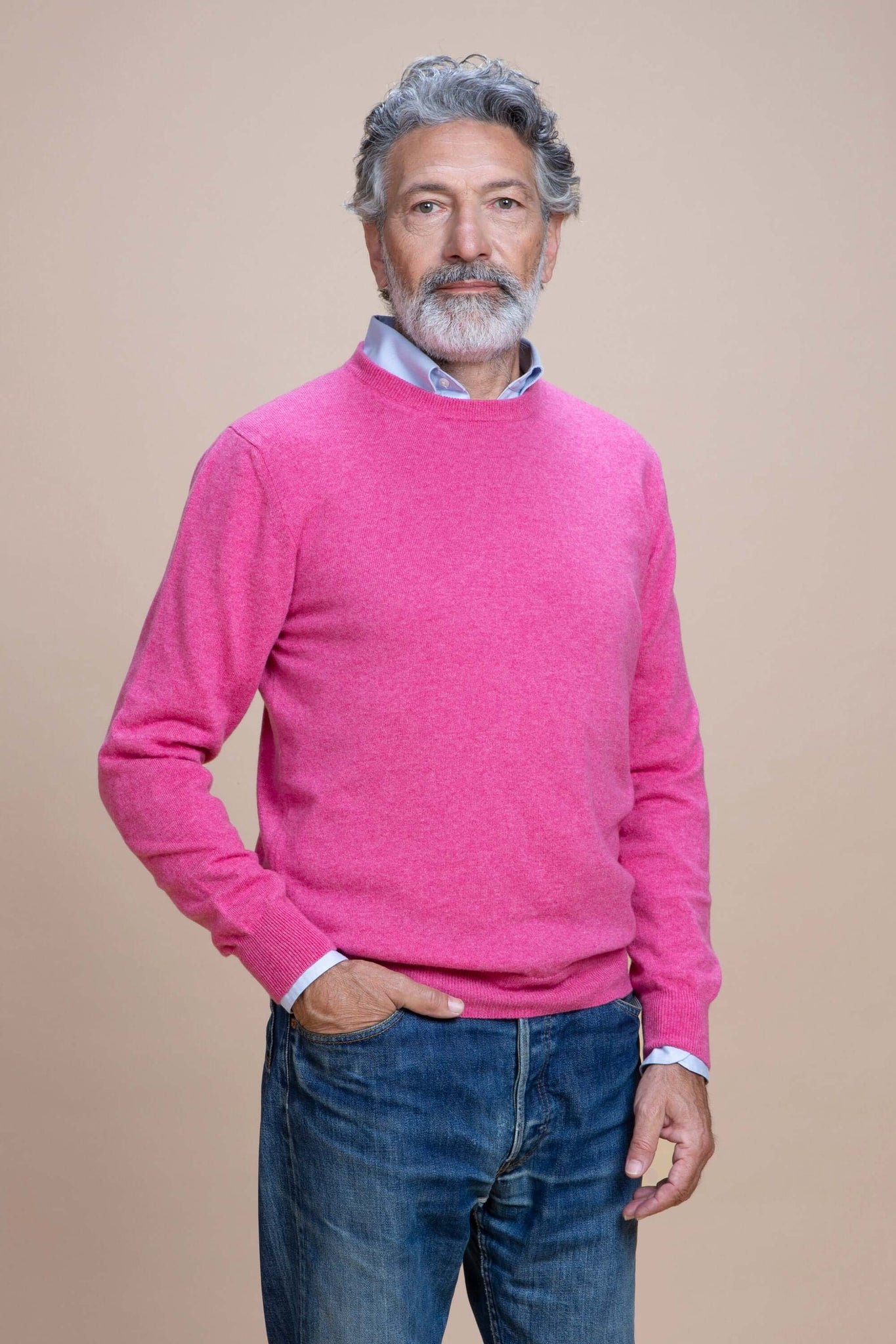 Caravaggio - Jersey de cuello redondo 100 % cachemir