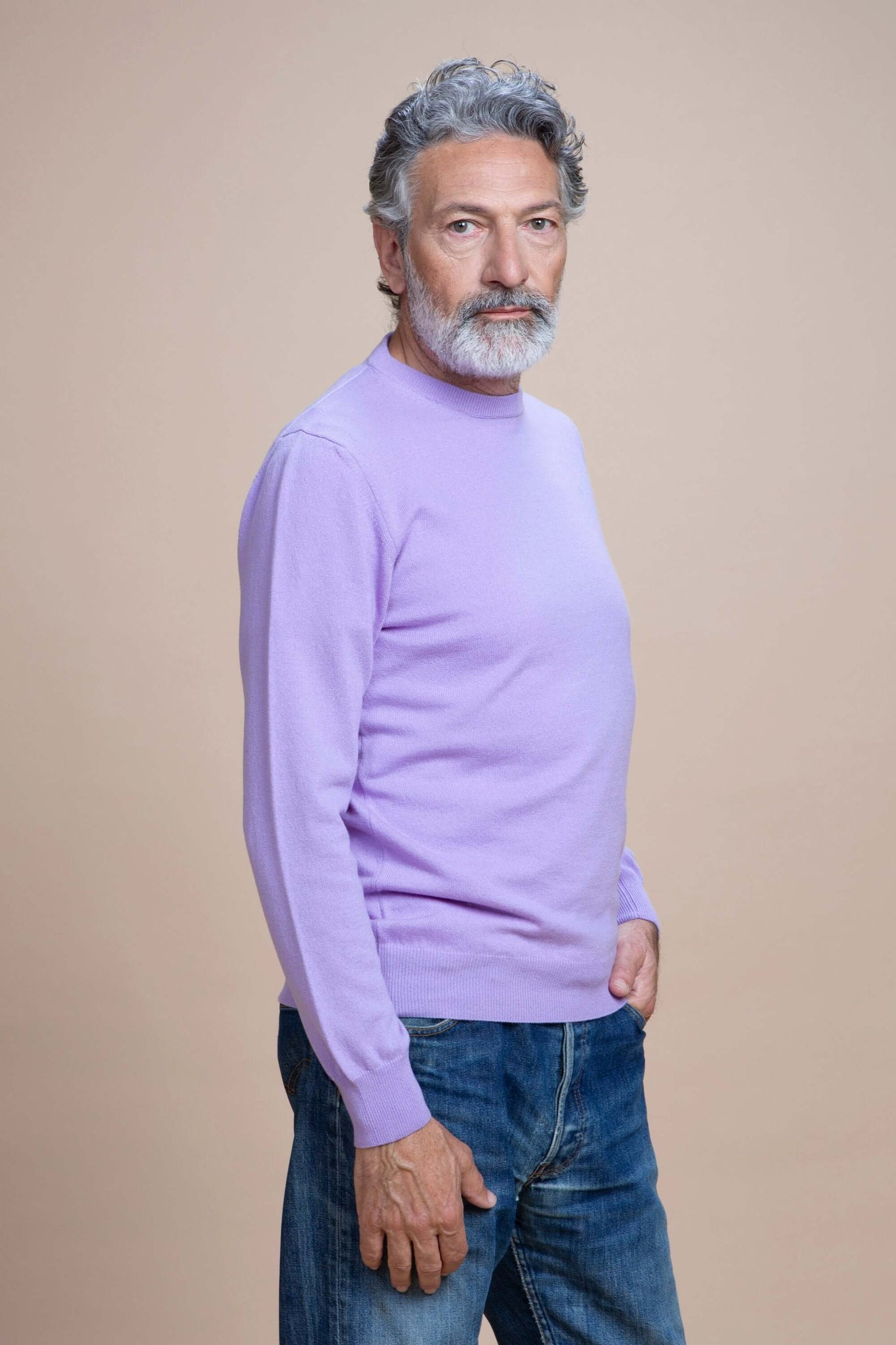 Caravaggio - Jersey de cuello redondo 100 % cachemir