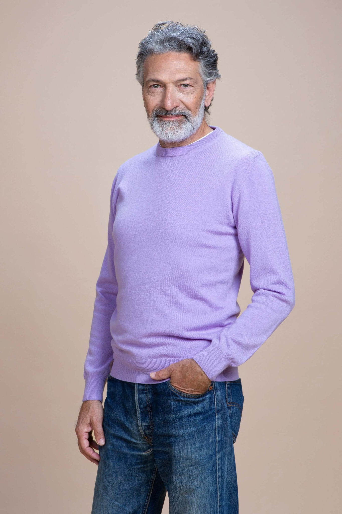 Caravaggio - Jersey de cuello redondo 100 % cachemir