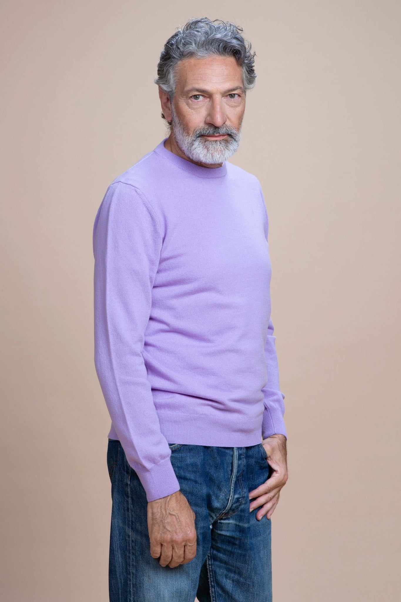 Caravaggio - Jersey de cuello redondo 100 % cachemir