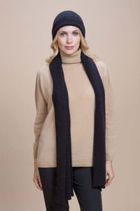 Kit Umbria - Cappellino Orvieto + Sciarpona Gubbio cashmere rigenerato