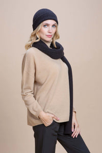 Kit Umbria - Cappellino Orvieto + Sciarpona Gubbio cashmere rigenerato