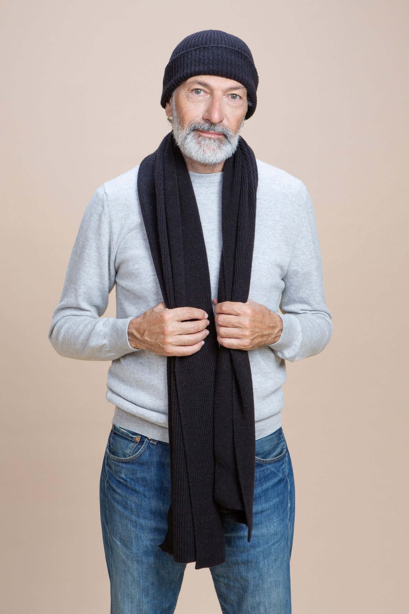 Kit Umbria - Cappellino Orvieto + Sciarpona Gubbio cashmere rigenerato