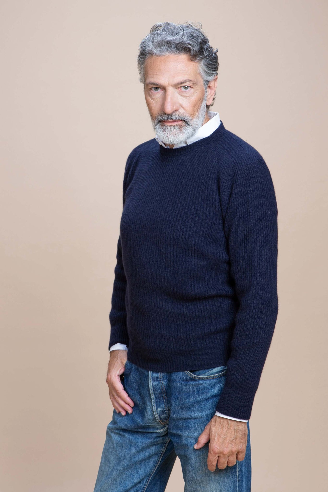 Leonardo - Girocollo a costa inglese 100% Cashmere