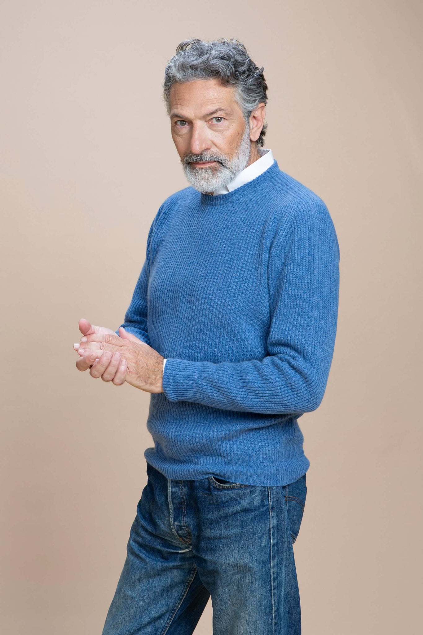 Leonardo - Girocollo a costa inglese 100% Cashmere