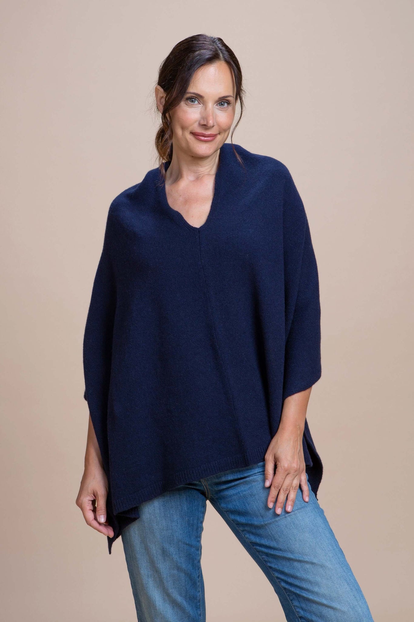 Spoleto - Poncho asimmetrico cashmere rigenerato