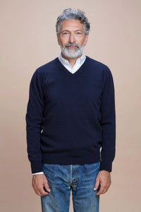 Tintoretto - Maglia con collo a V 100% Cashmere