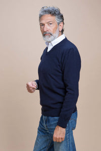 Tintoretto - Maglia con collo a V 100% Cashmere