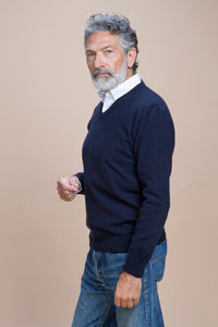 Tintoretto - Maglia con collo a V 100% Cashmere