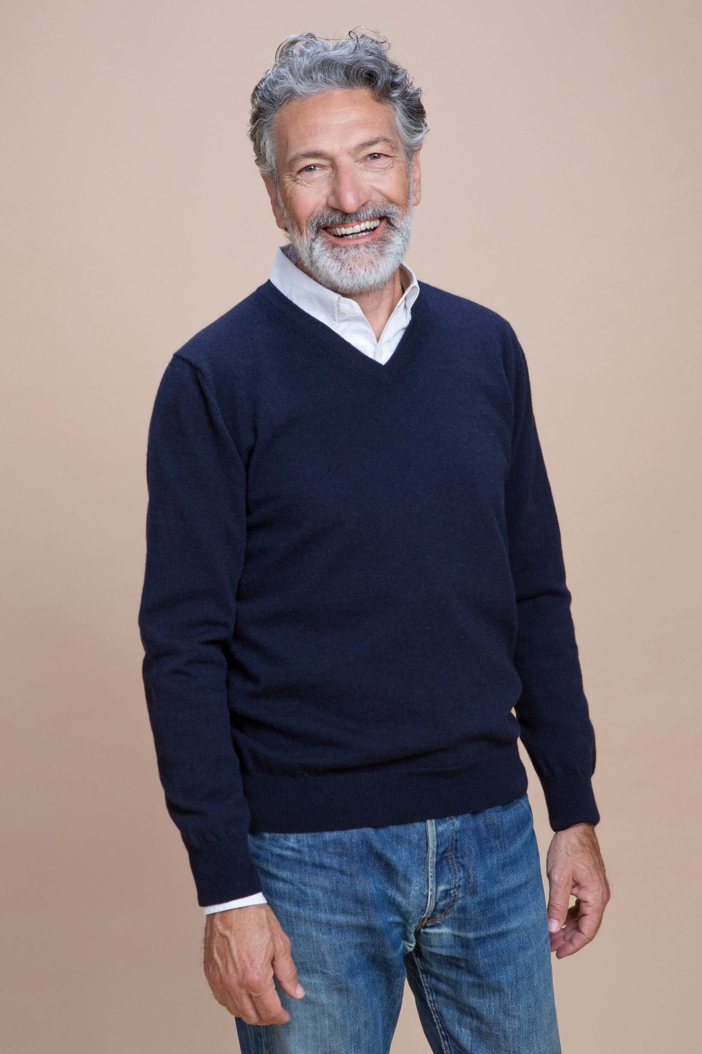 Tintoretto - Maglia con collo a V 100% Cashmere