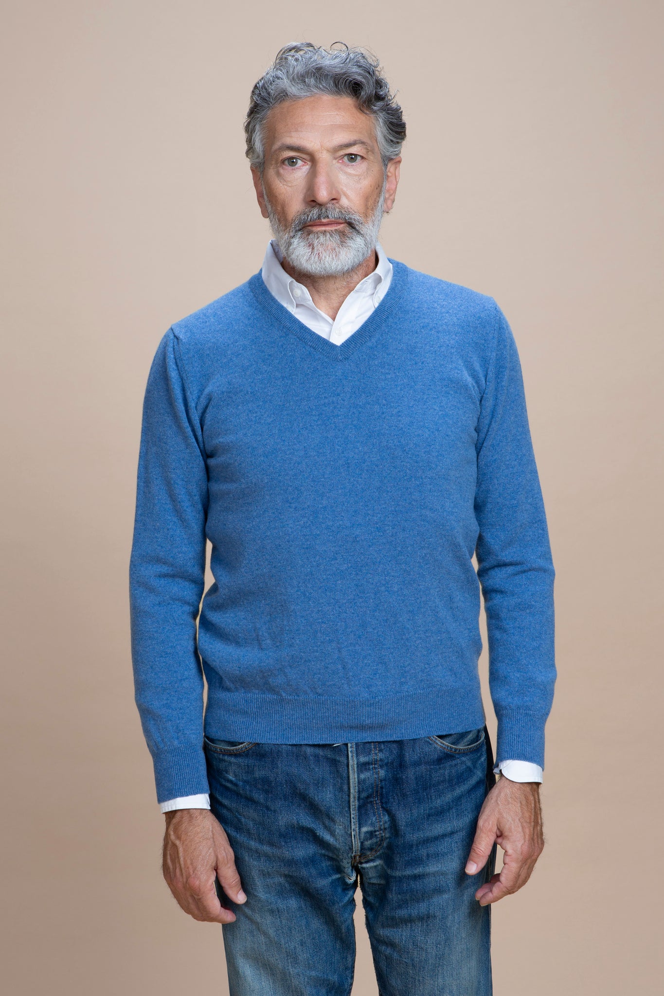 Tintoretto - Maglia con collo a V 100% Cashmere