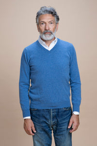 Tintoretto - Maglia con collo a V 100% Cashmere