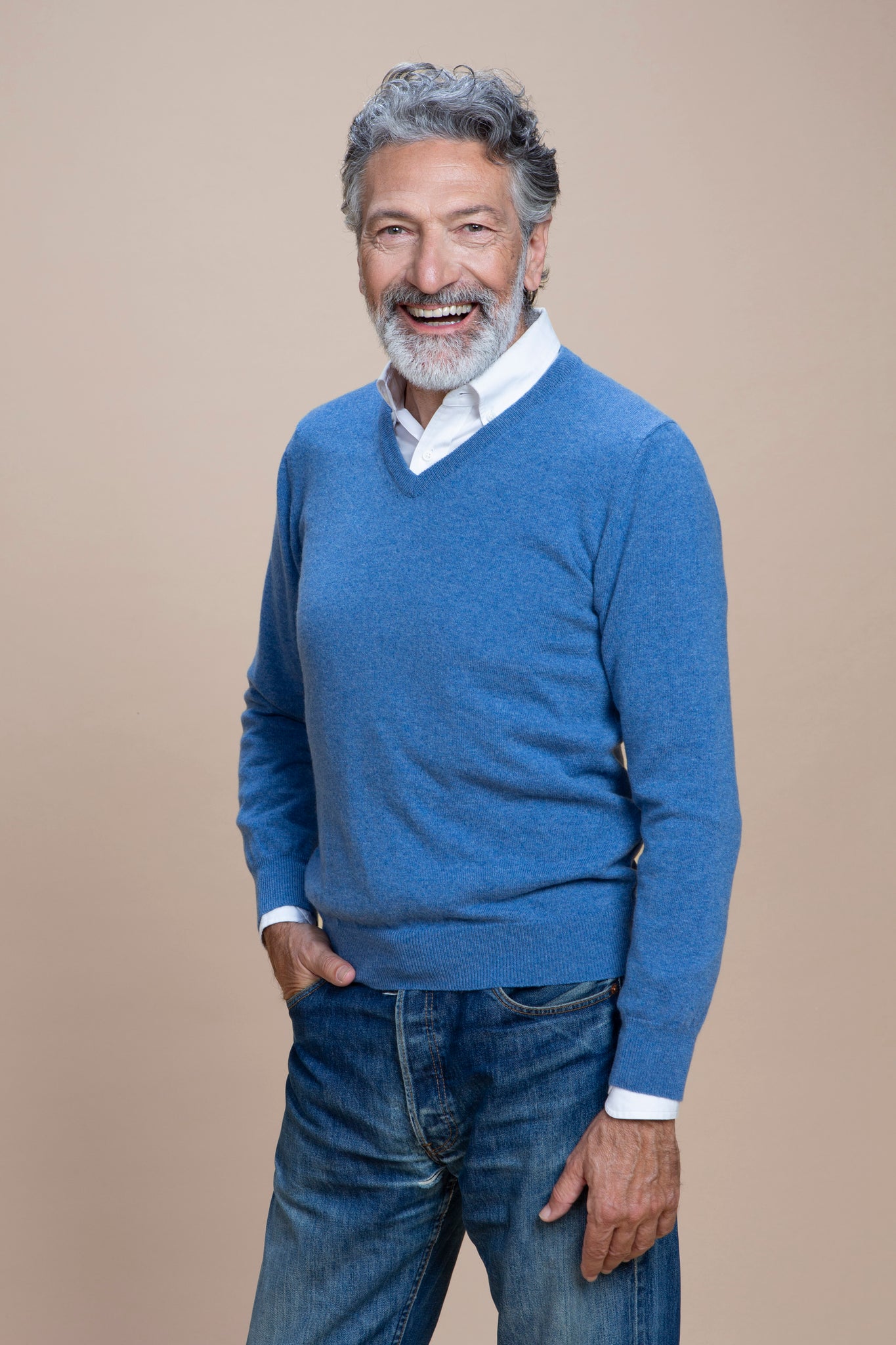 Tintoretto - Maglia con collo a V 100% Cashmere