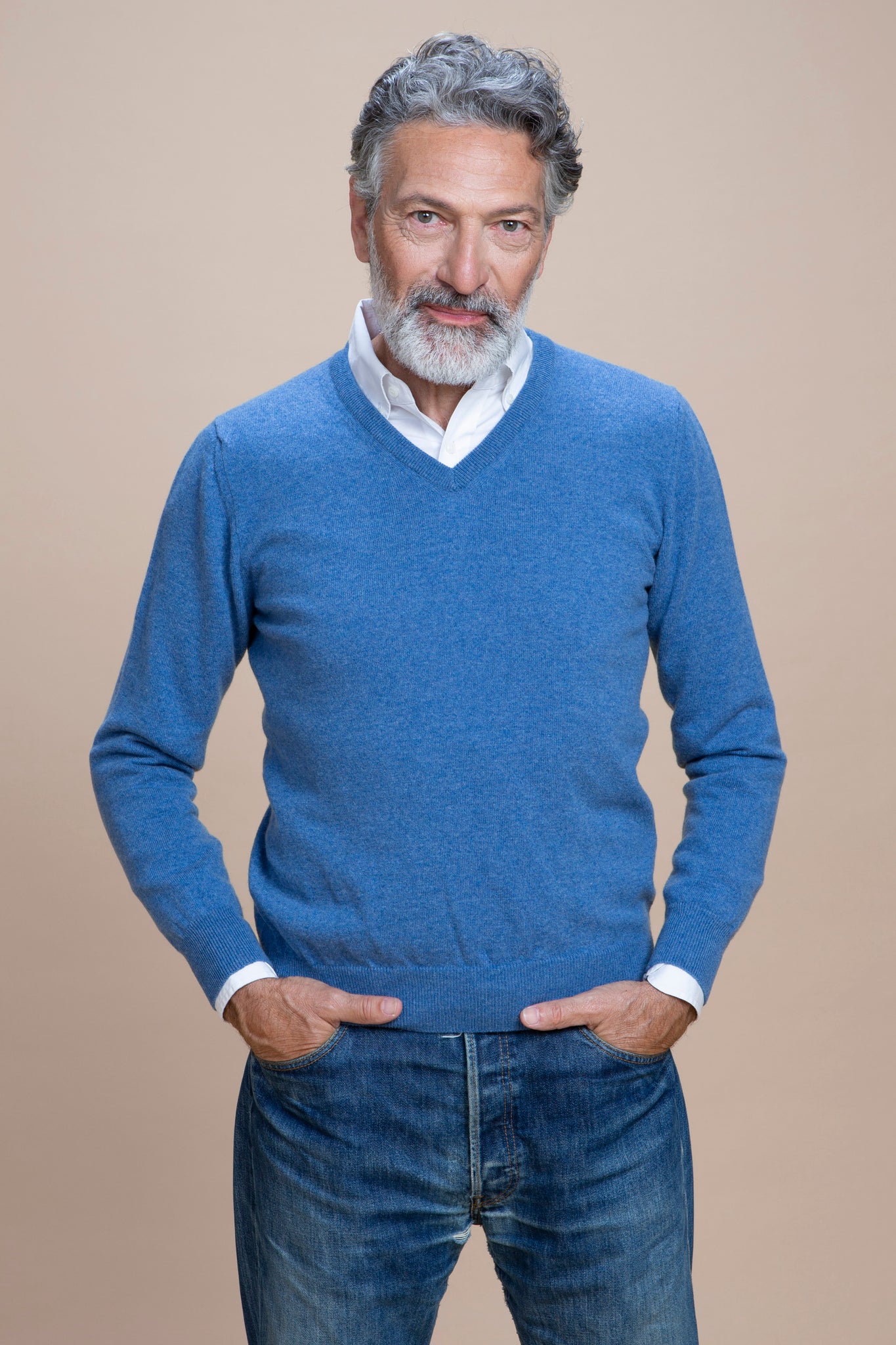 Tintoretto - Maglia con collo a V 100% Cashmere