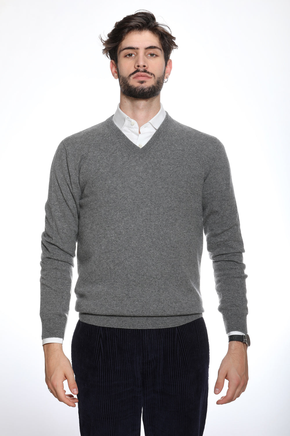 Tintoretto - Maglia con collo a V 100% Cashmere (colori fuori produzione)