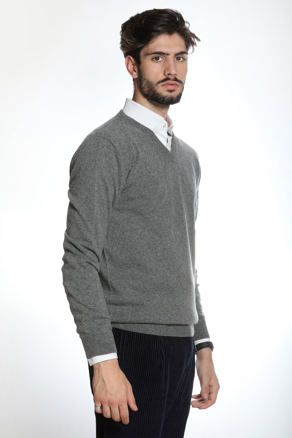 Tintoretto - Maglia con collo a V 100% Cashmere (colori fuori produzione)