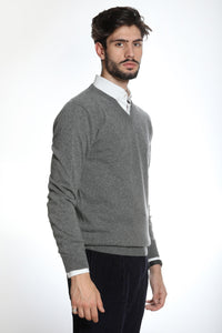 Tintoretto - Maglia con collo a V 100% Cashmere (colori fuori produzione)