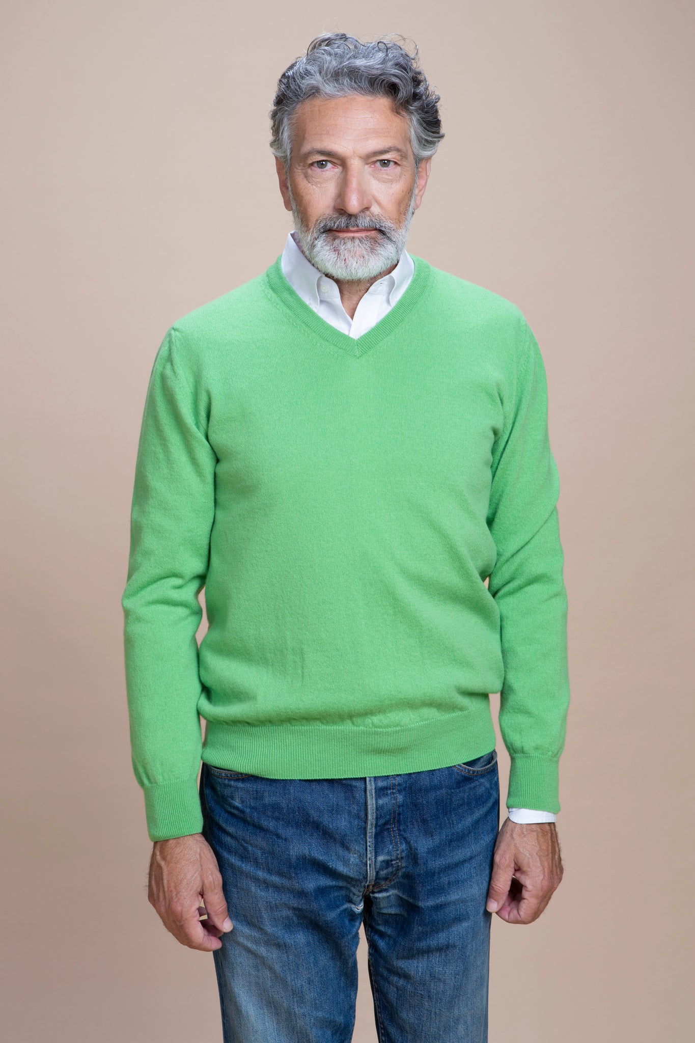 Tintoretto - Maglia con collo a V 100% Cashmere