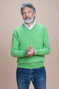 Tintoretto - Maglia con collo a V 100% Cashmere