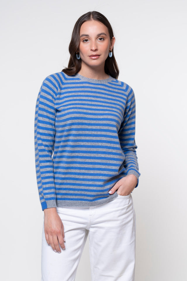 Vieste - Scollo barca rigato 100% cashmere