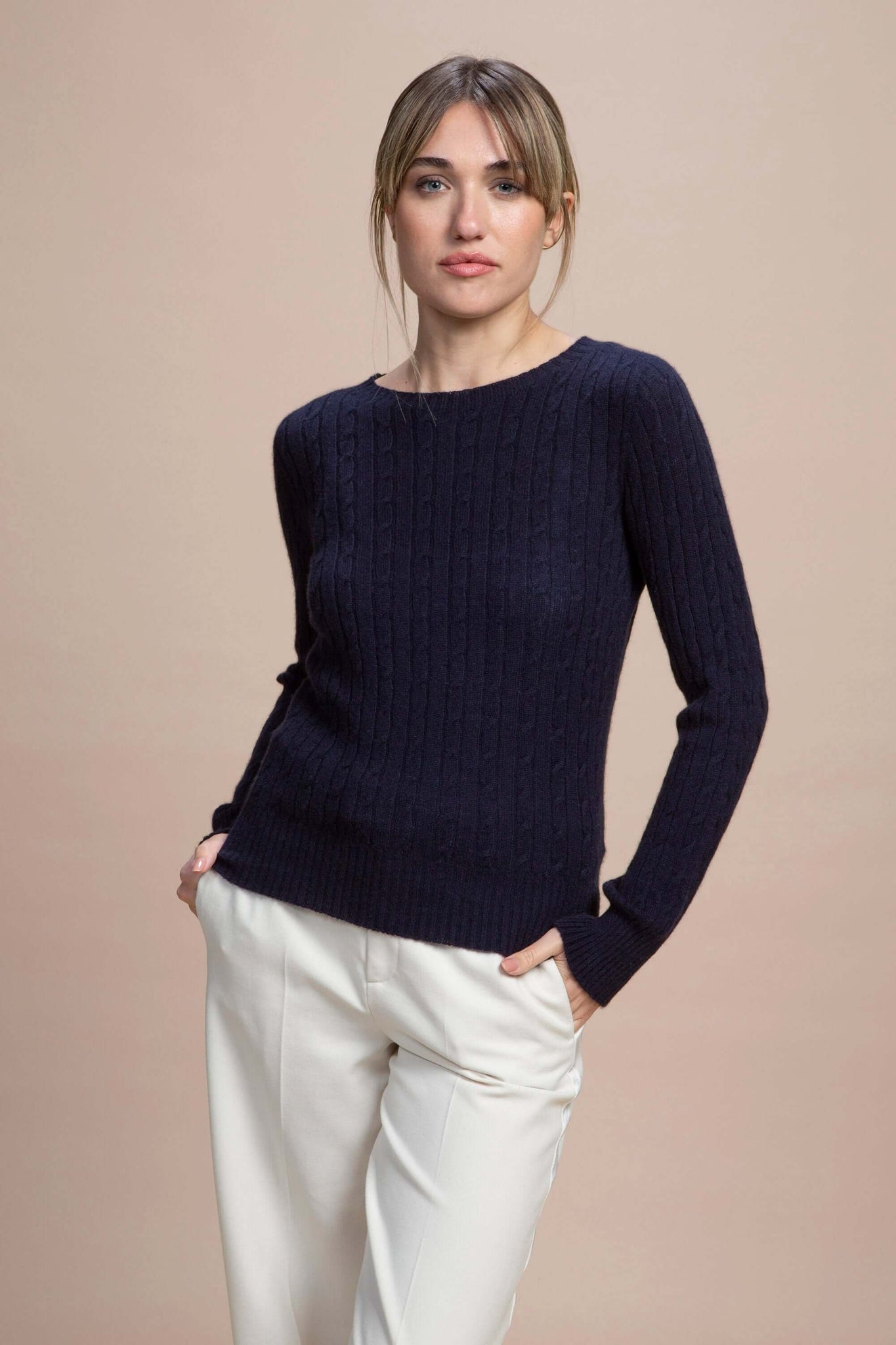 Aida - Maglia con trecce 100% cashmere