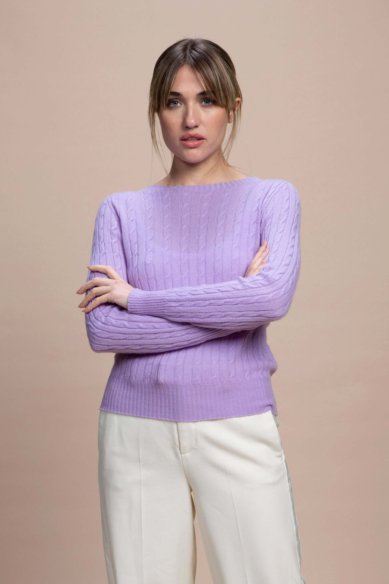 Aida - Maglia con trecce 100% cashmere