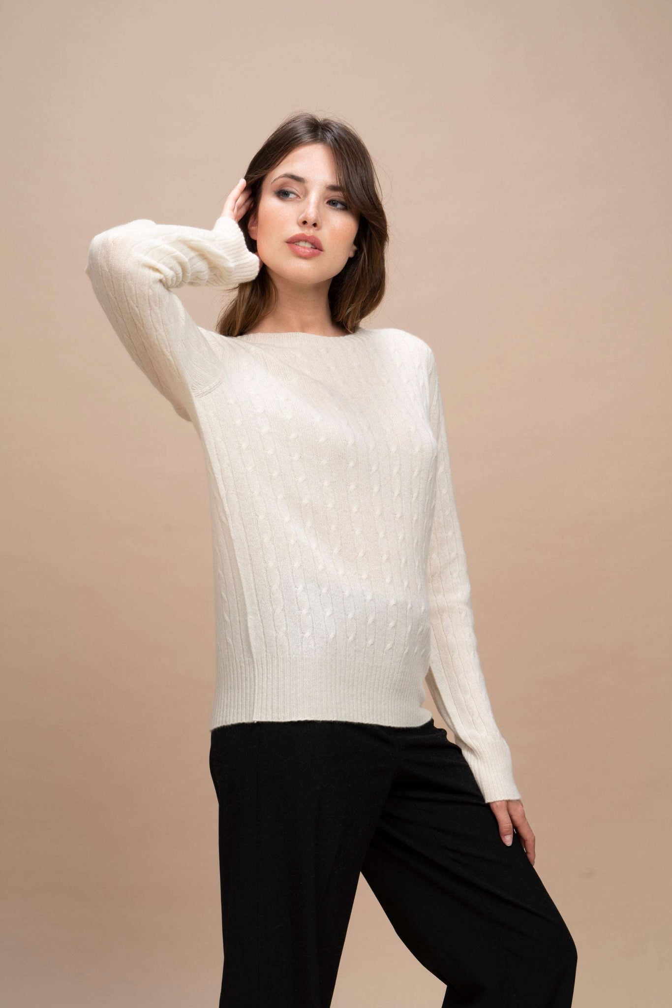 Aida - Maglia con trecce 100% cashmere