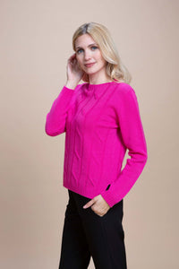BORMIO  -  Girocollo con treccione  100% Cashmere