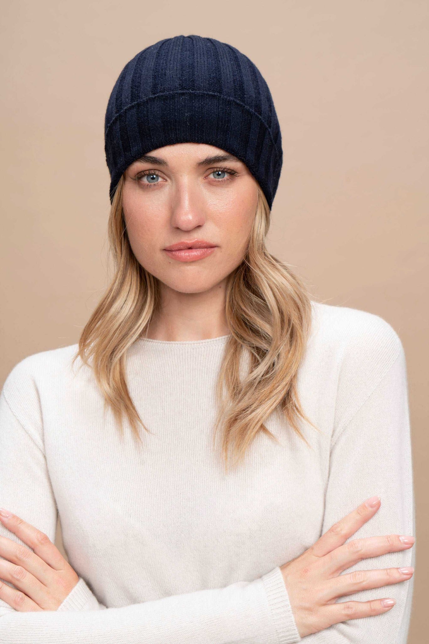 Brunico - Cappellino a coste 100% Cashmere