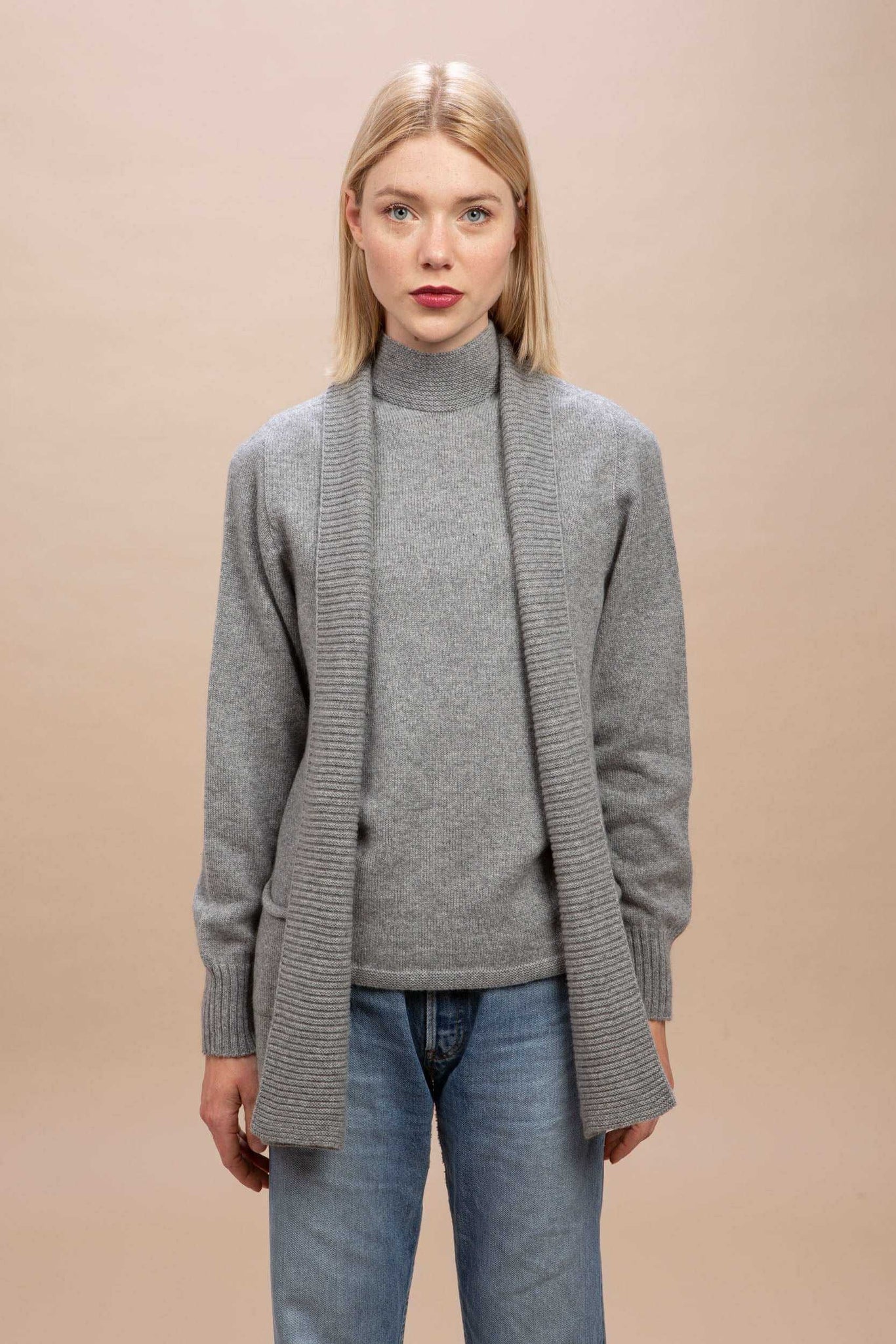 Favignana - Giacca lunga aperta 100% Cashmere