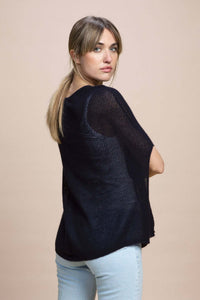 Fregene - Poncho traforato leggero 100% Cashmere