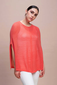 Fregene - Poncho traforato leggero 100% Cashmere