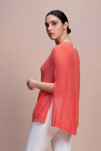 Fregene - Poncho traforato leggero 100% Cashmere