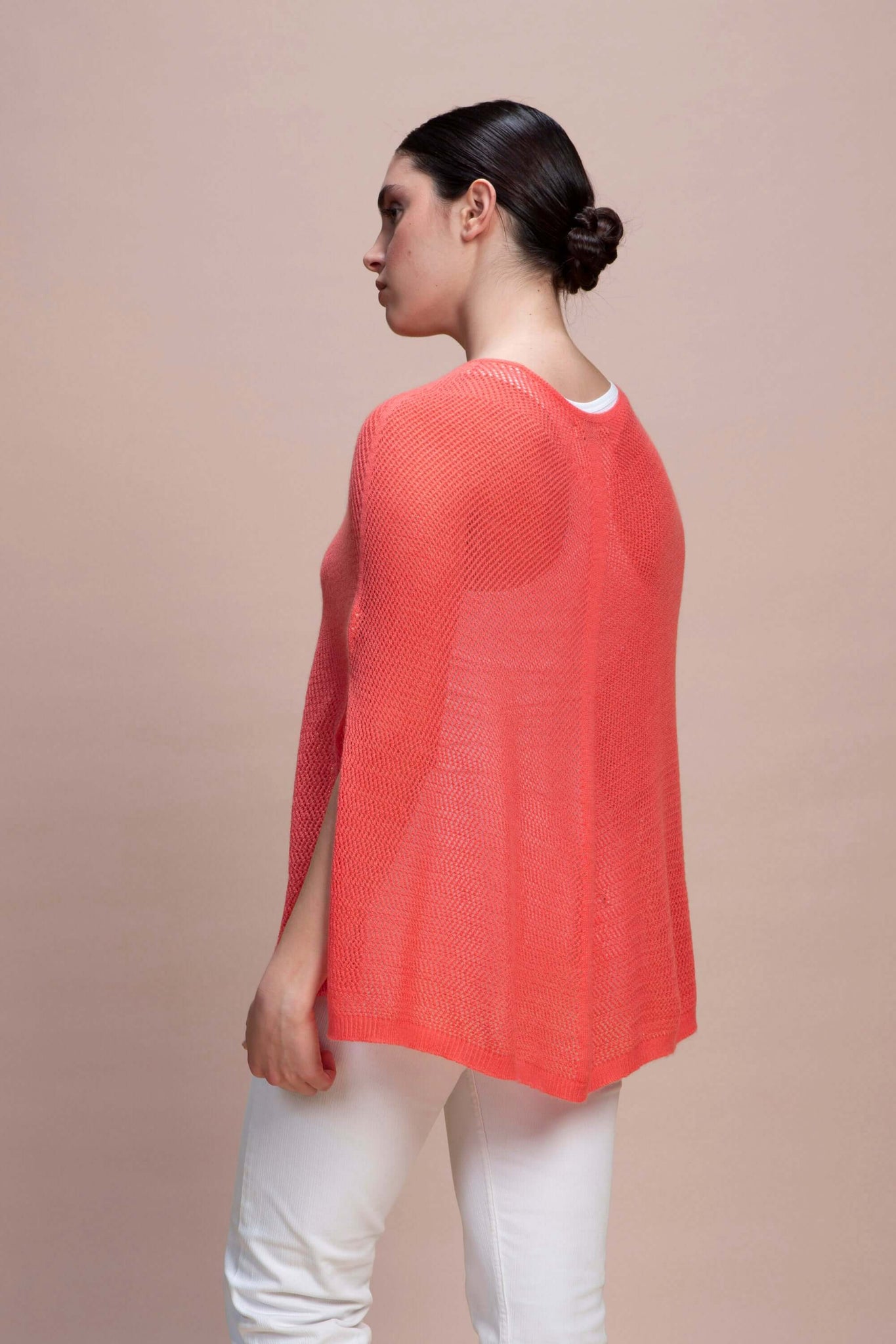 Fregene - Poncho traforato leggero 100% Cashmere