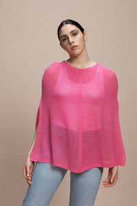 Fregene - Poncho traforato leggero 100% Cashmere