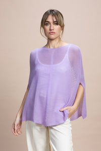 Fregene - Poncho traforato leggero 100% Cashmere