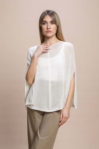 Fregene - Poncho traforato leggero 100% Cashmere