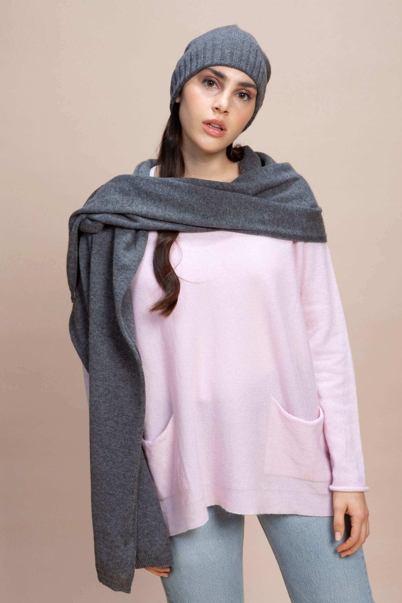 KIT Dolomiti - Bonnet et Echarpe 100% Cachemire