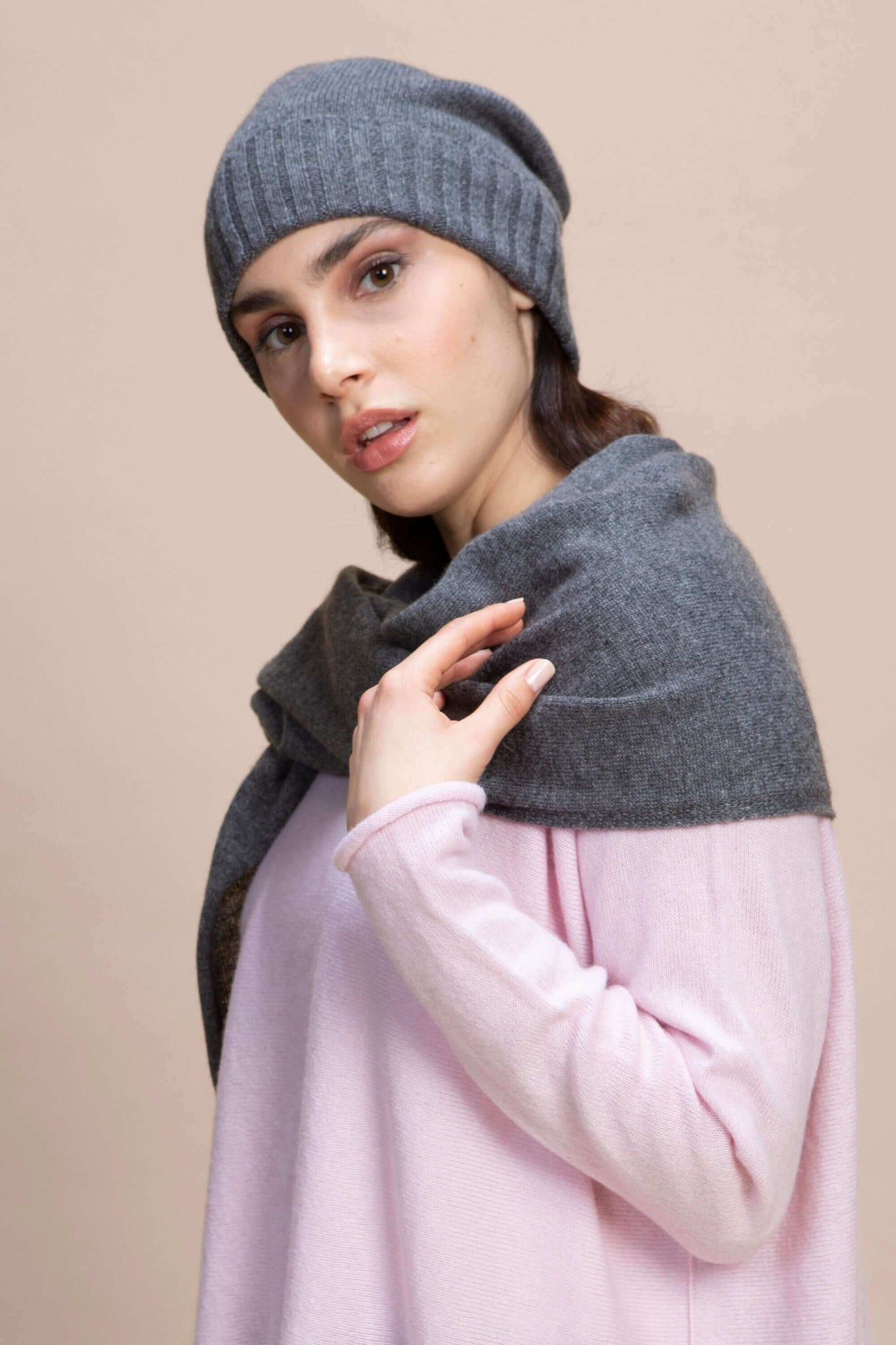 KIT Dolomiti - Bonnet et Echarpe 100% Cachemire