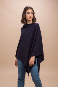 Livigno - Poncho rasato asimmetrico 100% Cashmere