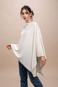 Livigno - Poncho rasato asimmetrico 100% Cashmere