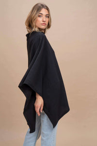 Livigno - Poncho rasato asimmetrico 100% Cashmere