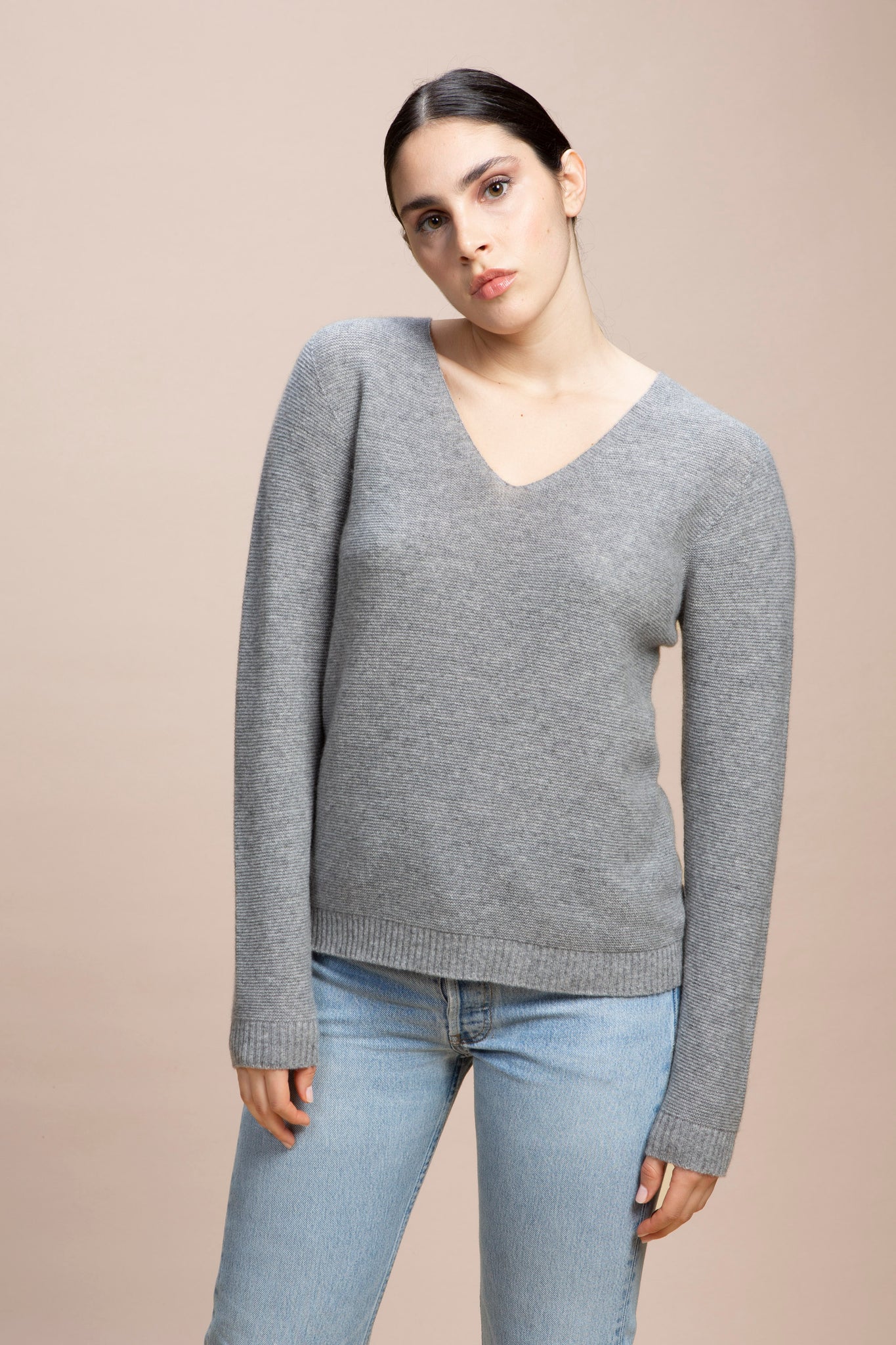 Norma - Maglia scollo a V 100% Cashmere