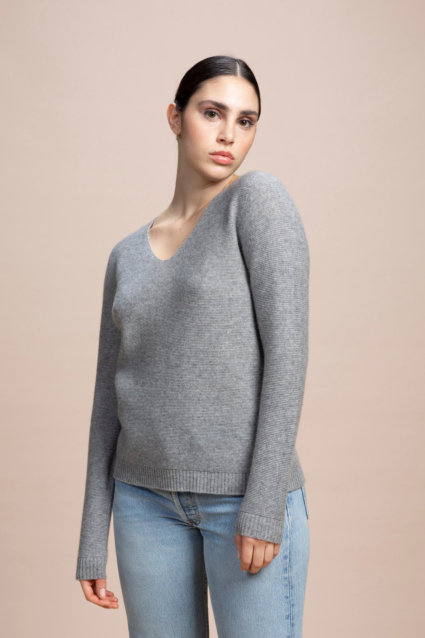 Norma - Maglia scollo a V 100% Cashmere