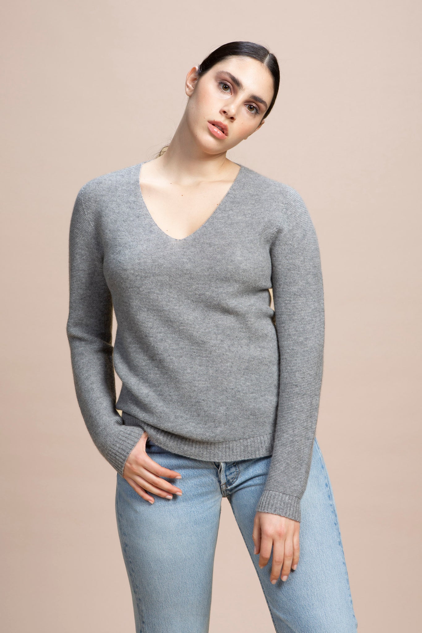 Norma - Maglia scollo a V 100% Cashmere